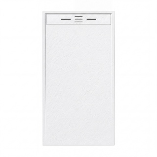 BRODZIK PRYSZNICOWY PROSTOKĄTNY 150x80 CM NISKI BIAŁY STRUKTURA KAMIENIA MAT DEKO
