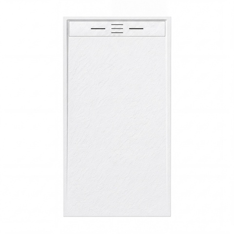 BRODZIK PRYSZNICOWY PROSTOKĄTNY 150x80 CM NISKI BIAŁY STRUKTURA KAMIENIA MAT DEKO