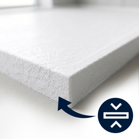 BRODZIK PRYSZNICOWY PROSTOKĄTNY 150x80 CM NISKI BIAŁY STRUKTURA KAMIENIA MAT DEKO