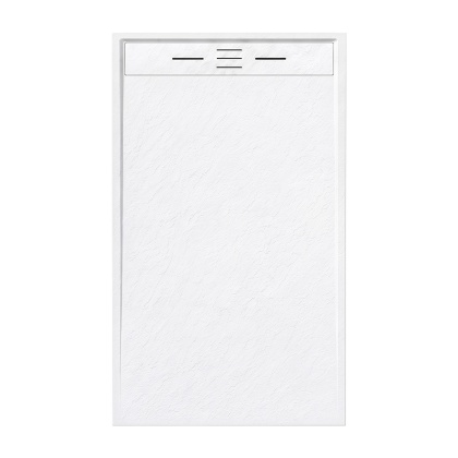 BRODZIK PRYSZNICOWY PROSTOKĄTNY 150x90 CM NISKI BIAŁY STRUKTURA KAMIENIA MAT DEKO