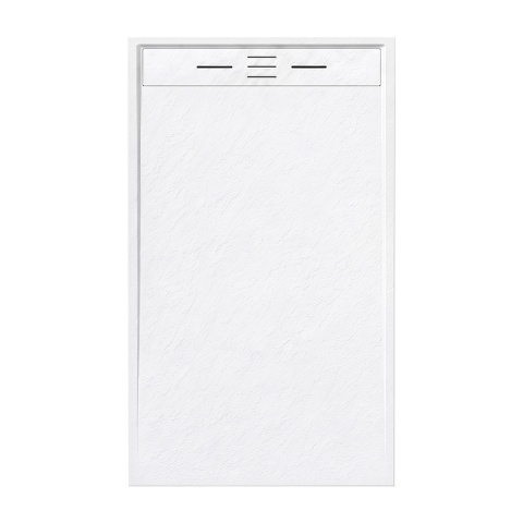 BRODZIK PRYSZNICOWY PROSTOKĄTNY 150x90 CM NISKI BIAŁY STRUKTURA KAMIENIA MAT DEKO