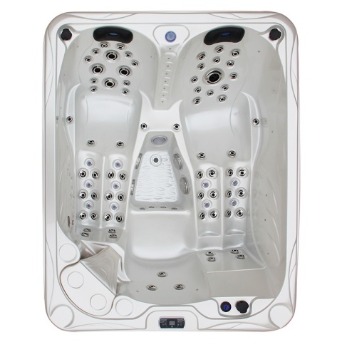 JACUZZI ® OGRODOWE WANNA SPA705 BIAŁA PERŁA OBUDOWA KAWA 210x170 CM