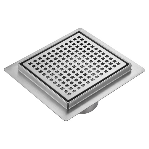 ODPŁYW LINIOWY 15x15 KWADRATOWY INOX NISKI SYFON WYSOKA PRZEPUSTOWOŚĆ DL08 QUBE