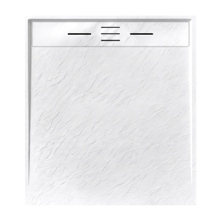 BRODZIK PRYSZNICOWY PROSTOKĄTNY 100x90 CM NISKI BIAŁY STRUKTURA KAMIENIA MAT DEKO