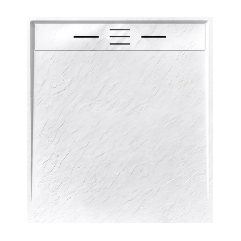 BRODZIK PRYSZNICOWY PROSTOKĄTNY 100x90 CM NISKI BIAŁY STRUKTURA KAMIENIA MAT DEKO