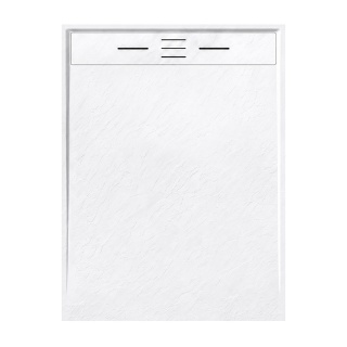 BRODZIK PRYSZNICOWY PROSTOKĄTNY 120x90 CM NISKI BIAŁY STRUKTURA KAMIENIA MAT DEKO