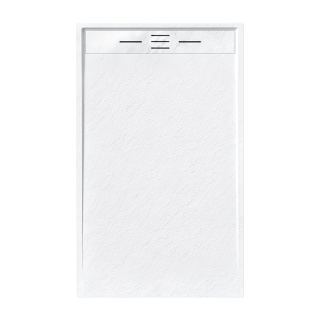 BRODZIK PRYSZNICOWY PROSTOKĄTNY 130x80 CM NISKI BIAŁY STRUKTURA KAMIENIA MAT DEKO