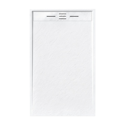 BRODZIK PRYSZNICOWY PROSTOKĄTNY 130x80 CM NISKI BIAŁY STRUKTURA KAMIENIA MAT DEKO