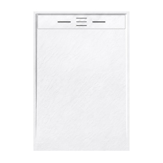 BRODZIK PRYSZNICOWY PROSTOKĄTNY 130x90 CM NISKI BIAŁY STRUKTURA KAMIENIA MAT DEKO