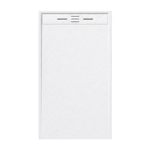 BRODZIK PRYSZNICOWY PROSTOKĄTNY 140x80 CM NISKI BIAŁY STRUKTURA KAMIENIA MAT DEKO
