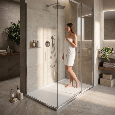BRODZIK PRYSZNICOWY PROSTOKĄTNY 150x80 CM NISKI BIAŁY STRUKTURA KAMIENIA MAT DEKO