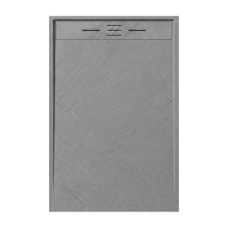 BRODZIK PRYSZNICOWY PROSTOKĄTNY 120x80 CM NISKI SZARY STRUKTURA KAMIENIA MAT DEKO