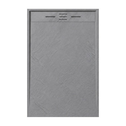BRODZIK PRYSZNICOWY PROSTOKĄTNY 120x80 CM NISKI SZARY STRUKTURA KAMIENIA MAT DEKO