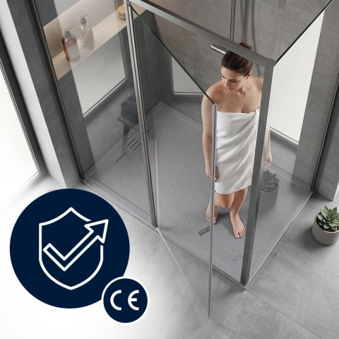BRODZIK PRYSZNICOWY PROSTOKĄTNY 120x80 CM NISKI SZARY STRUKTURA KAMIENIA MAT DEKO