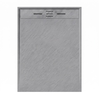 BRODZIK PRYSZNICOWY PROSTOKĄTNY 120x90 CM NISKI SZARY STRUKTURA KAMIENIA MAT DEKO