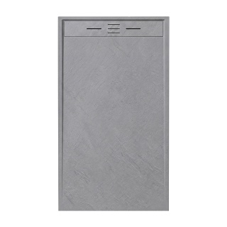 BRODZIK PRYSZNICOWY PROSTOKĄTNY 140x80 CM NISKI SZARY STRUKTURA KAMIENIA MAT DEKO