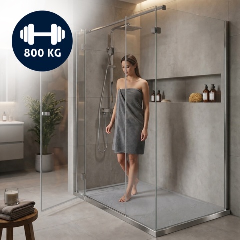 BRODZIK PRYSZNICOWY PROSTOKĄTNY 140x80 CM NISKI SZARY STRUKTURA KAMIENIA MAT DEKO