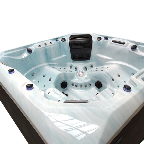 JACUZZI OGRODOWE WANNA SPA343 JASNA FALA OCEANU OBUDOWA CIEMNOSZARA 223x223 CM