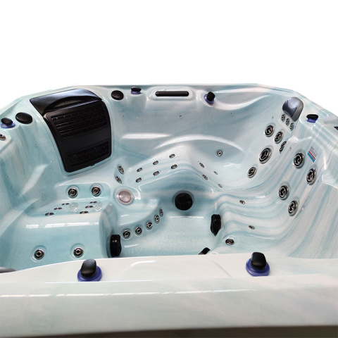 JACUZZI OGRODOWE WANNA SPA343 JASNA FALA OCEANU OBUDOWA CIEMNOSZARA 223x223 CM