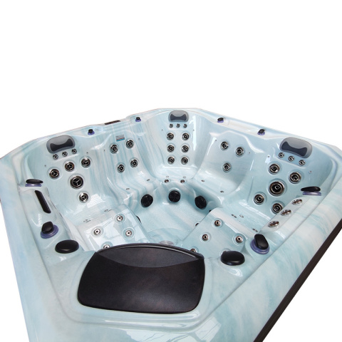 JACUZZI OGRODOWE WANNA SPA343 JASNA FALA OCEANU OBUDOWA CIEMNOSZARA 223x223 CM