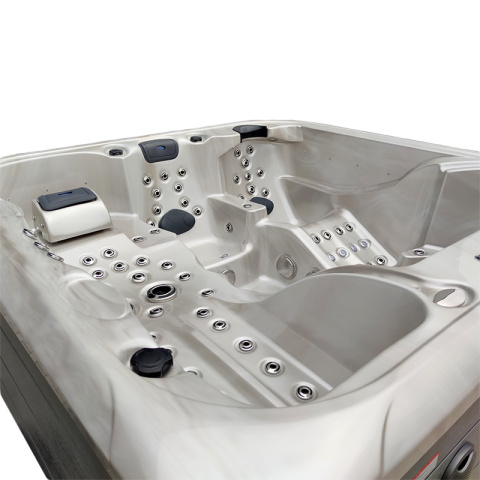 JACUZZI OGRODOWE WANNA SPA403 CAPPUCCINO OBUDOWA SZARA 230x230 CM