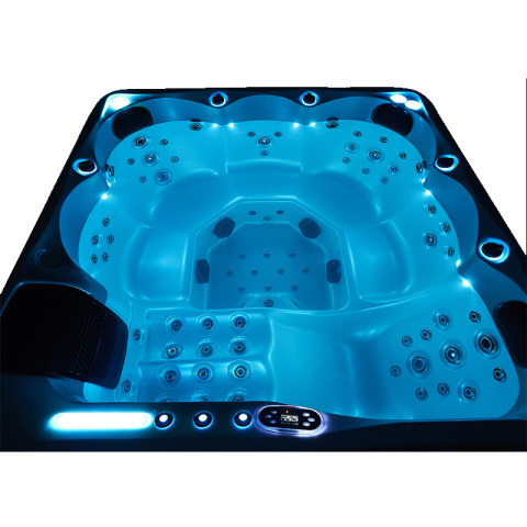 JACUZZI OGRODOWE WANNA SPA742 BIAŁA PERŁA OBUDOWA ANTRACYT 190x190 CM