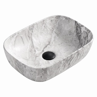 UMYWALKA NABLATOWA CERAMICZNA PROSTOKĄTNA MILO-MAR2-455 SZARY MARMUR 45x32 CM