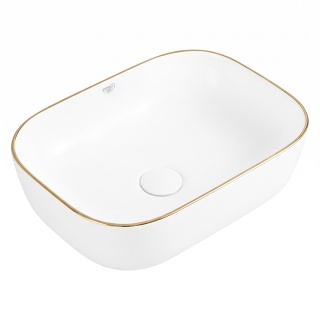 UMYWALKA NABLATOWA CERAMICZNA PROSTOKĄTNA MILO-WH-GL-455 BIAŁY 45x32 CM