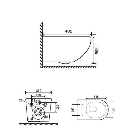 ZESTAW PODTYNKOWY WC STELAŻ GEBERIT MISKA MIZU-WH-RIM-01 PRZYCISK CZARNY MAT