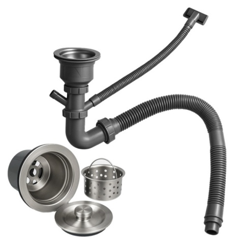 ZLEW KUCHENNY ZLEWOZMYWAK JEDNOKOMOROWY Z OCIEKACZEM STALOWY INOX MILOS-CH-78X48 DOZOWNIK SYFON UCHWYTY