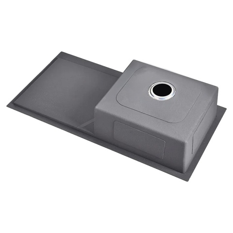 ZLEW KUCHENNY ZLEWOZMYWAK JEDNOKOMOROWY Z OCIEKACZEM STALOWY INOX MILOS-CH-78X48 DOZOWNIK SYFON UCHWYTY