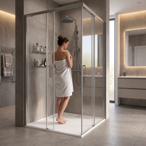 BRODZIK PRYSZNICOWY KWADRATOWY 80x80 CM NISKI BIAŁY STRUKTURA KAMIENIA MAT DEKO