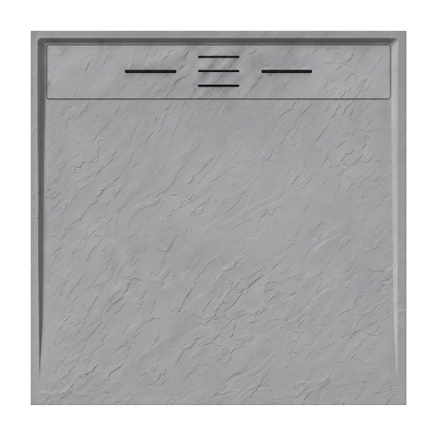 BRODZIK PRYSZNICOWY KWADRATOWY 90x90 CM NISKI SZARY STRUKTURA KAMIENIA MAT DEKO