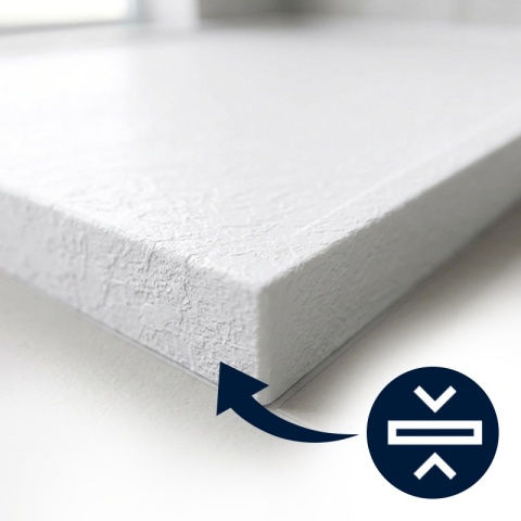 BRODZIK PRYSZNICOWY PROSTOKĄTNY 120x80 CM NISKI BIAŁY STRUKTURA KAMIENIA MAT DEKO
