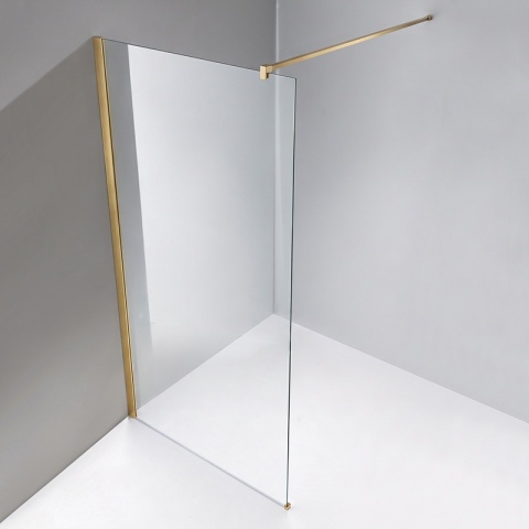 ŚCIANKA PRYSZNICOWA 100X200 CM WALK-IN ZŁOTA ZŁOTO SZCZOTKOWANE SZKŁO HARTOWANE 8 MM SH07
