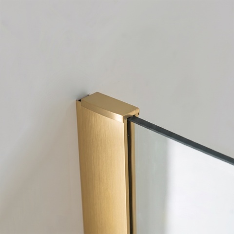 ŚCIANKA PRYSZNICOWA 110X200 CM WALK-IN ZŁOTA ZŁOTO SZCZOTKOWANE SZKŁO HARTOWANE 8 MM SH07