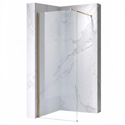 ŚCIANKA PRYSZNICOWA 120X200 CM WALK-IN ZŁOTA ZŁOTO SZCZOTKOWANE SZKŁO HARTOWANE 8 MM SH07