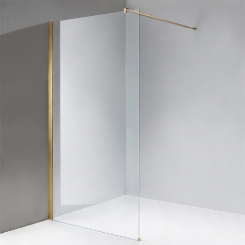 ŚCIANKA PRYSZNICOWA 120X200 CM WALK-IN ZŁOTA ZŁOTO SZCZOTKOWANE SZKŁO HARTOWANE 8 MM SH07