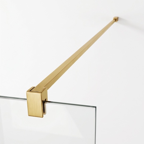 ŚCIANKA PRYSZNICOWA 90X200 CM WALK-IN ZŁOTA ZŁOTO SZCZOTKOWANE SZKŁO HARTOWANE 8 MM SH07