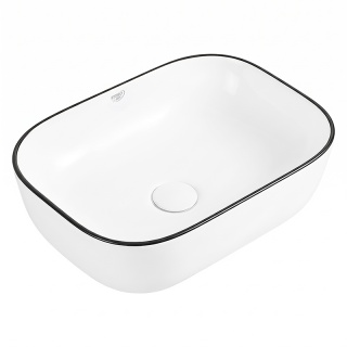 UMYWALKA NABLATOWA CERAMICZNA PROSTOKĄTNA MILO-WH-BL-455 BIAŁA 45x32 CM