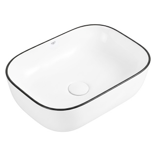 UMYWALKA NABLATOWA CERAMICZNA PROSTOKĄTNA MILO-WH-BL-455 BIAŁA 45x32 CM