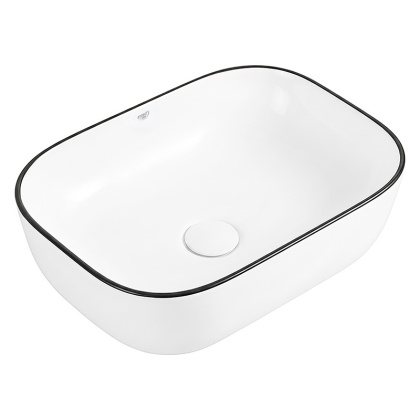 UMYWALKA NABLATOWA CERAMICZNA PROSTOKĄTNA MILO-WH-BL-455 BIAŁA 45x32 CM