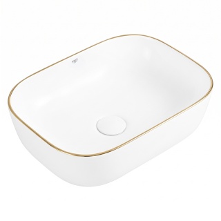 UMYWALKA NABLATOWA CERAMICZNA PROSTOKĄTNA MILO-WH-GL-455 BIAŁY 45x32 CM