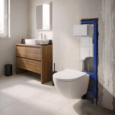 ZESTAW PODTYNKOWY WC STELAŻ GEBERIT MISKA PURO-WH-02 PRZYCISK BIAŁY MAT
