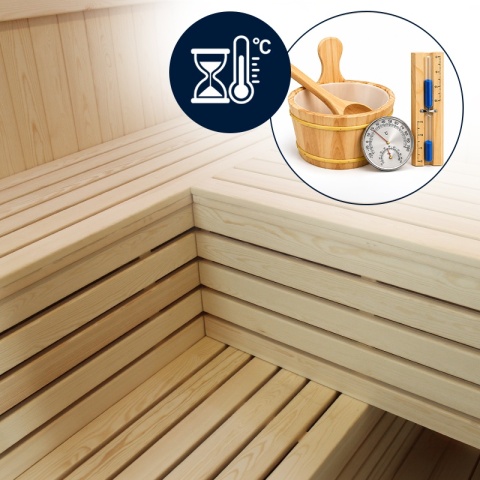 SAUNA FIŃSKA SUCHA WYSOKOTEMPERATUROWA ZEWNĘTRZNA OGRODOWA 230x213 CM 6-8 OSOBOWA Z PIECEM HARVIA 8kW WIFI BLUETOOTH KALVI
