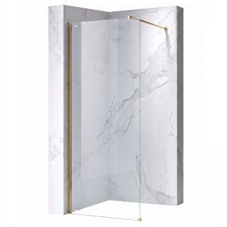 ŚCIANKA PRYSZNICOWA 80X200 CM SZYBA WALK-IN ZŁOTA SZKLANA SZKŁO HARTOWANE 8 MM SH07