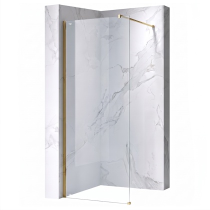 ŚCIANKA PRYSZNICOWA 80X200 CM SZYBA WALK-IN ZŁOTA SZKLANA SZKŁO HARTOWANE 8 MM SH07