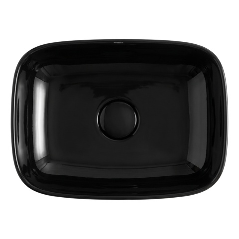 UMYWALKA NABLATOWA CERAMICZNA PROSTOKĄTNA MILO-BL-370 CZARNY POŁYSK 37x25 CM