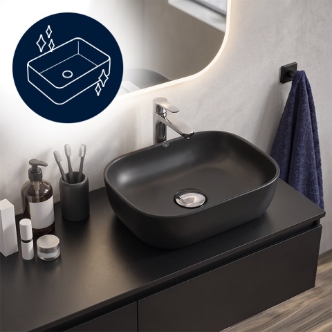 UMYWALKA NABLATOWA CERAMICZNA PROSTOKĄTNA MILO-MTB-370 CZARNY MAT 37x25 CM