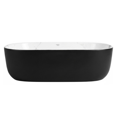UMYWALKA NABLATOWA CERAMICZNA PROSTOKĄTNA MILO-MTB-MAR1-455 CZARNY MAT MARMUR 45x32 CM